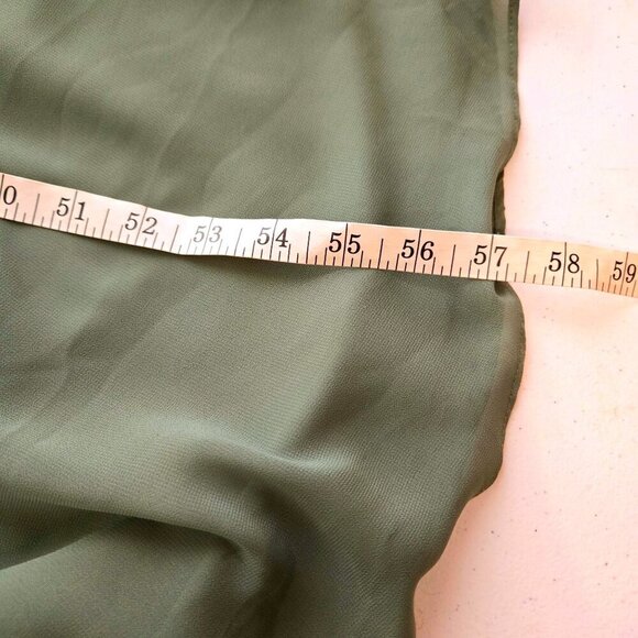 Azazie Adele Bridesmaid Dress Womens Size C 2 Green Chiffon A-line Halter Ruffle - Picture 5 of 15